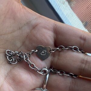 Rose and Silver Charm Bracelet